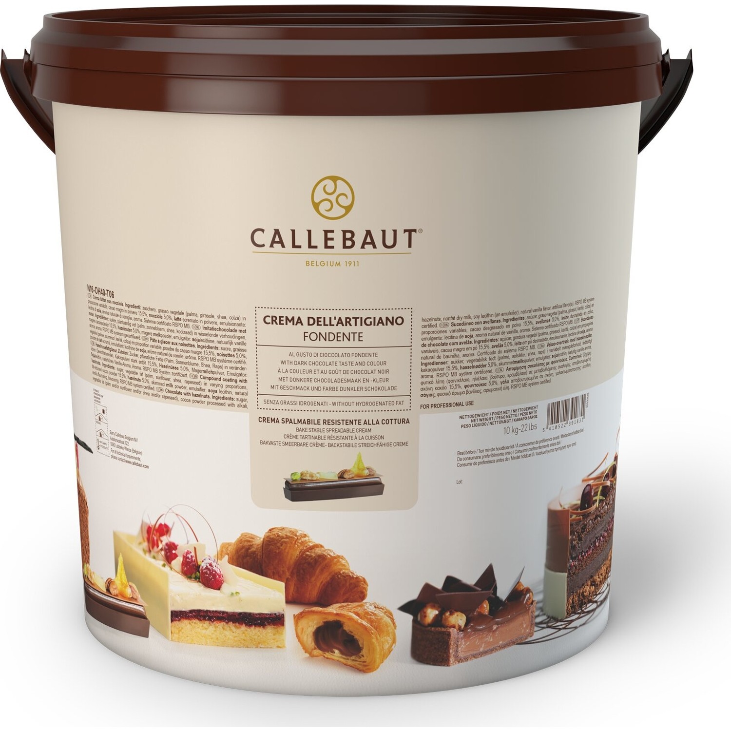 Callebaut Creme dell' Artigiano Fondente Kakaolu Fındıklı Pralin Dolgu 10 Kilo