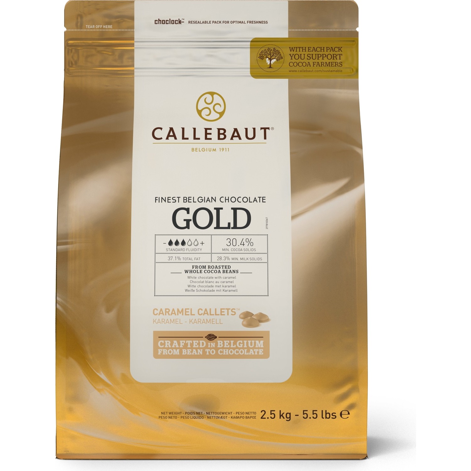 Callebaut Gold Drop Karamel Çikolata 2,5 Kilo (4 Adet)